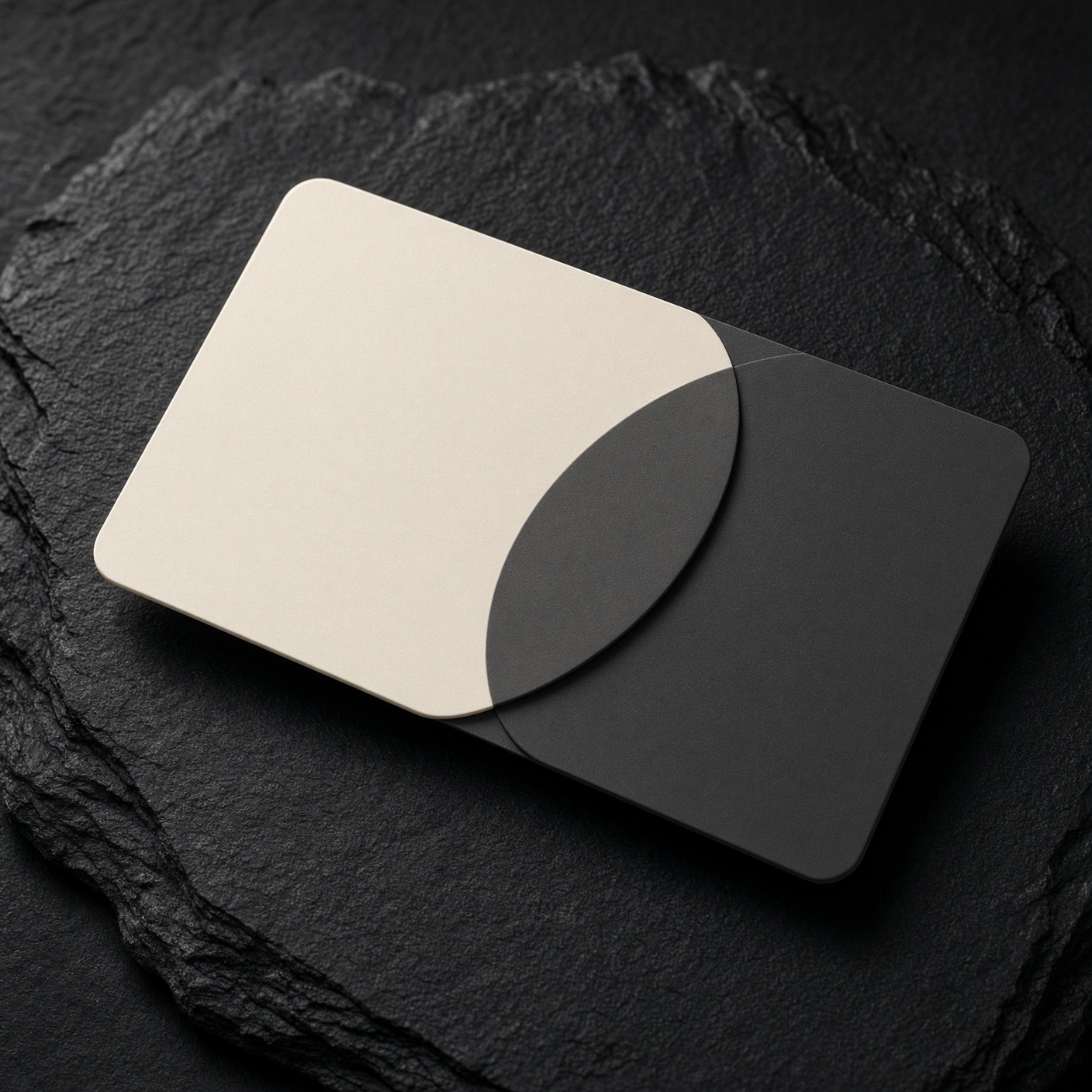 Campaign still, overlapping cards